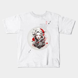 Elf AI east japan china ink design Kids T-Shirt